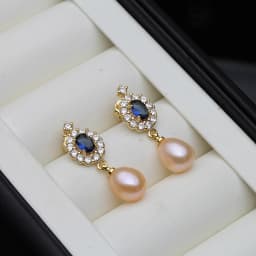 New Fresh Water Natural Pearl Stud Earrings For Woman,Romantic Hanging Pearl Earring Jewlery Wife Mother Gift White Black
