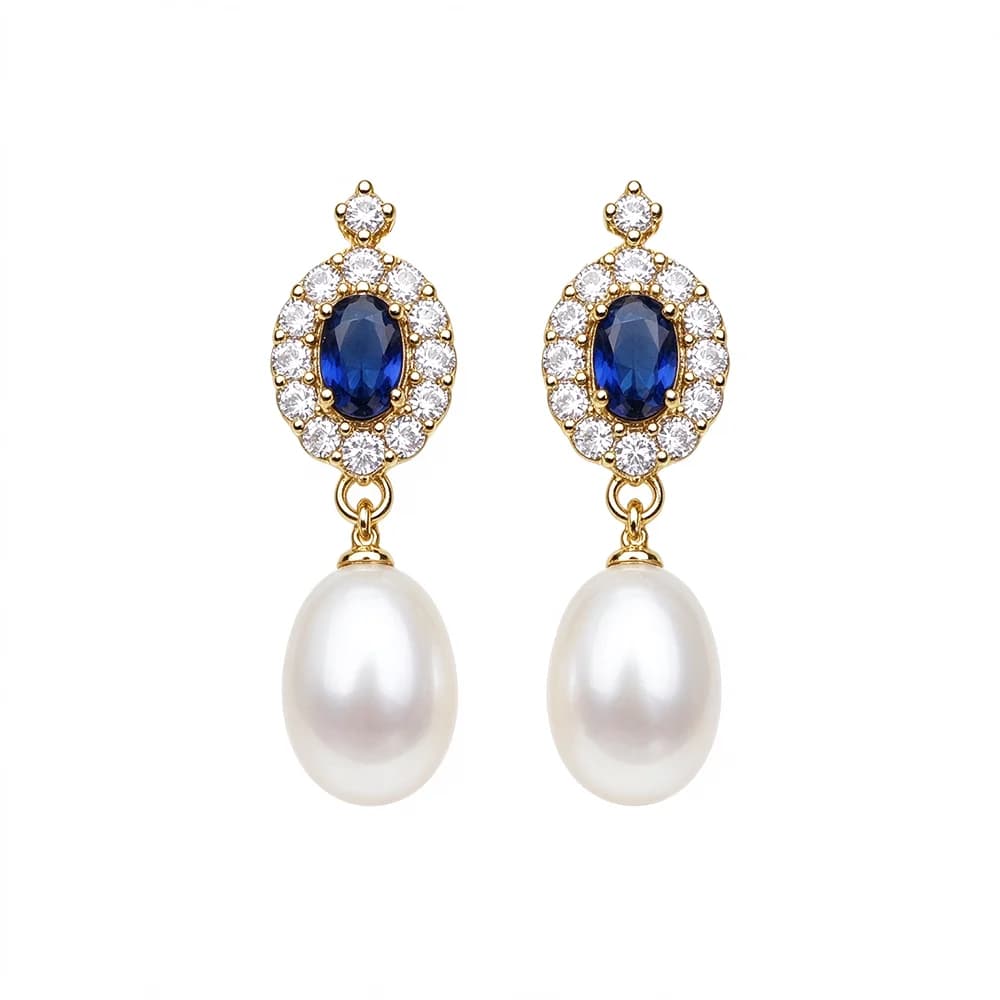 New Fresh Water Natural Pearl Stud Earrings For Woman,Romantic Hanging Pearl Earring Jewlery Wife Mother Gift White Black