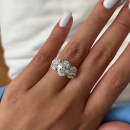3/6cttw Real Moissanite Engagement Ring with Certificate 3-Stone Oval Cut Diamond Wedding Ring for Women 925 Silver Fine Jewelry