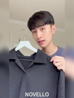 Miyake Pleated Men Polo Shirt Short-sleeved Lapel T Shirt Breathable Loose Casual Plain Top Miyake Men