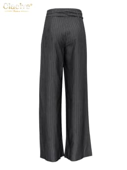 Clacive Fashion Loose Gray Stripe Women's Pants 2025 Elegant High Waist Wide Trousers Vintage Classic Full Length Pants Female