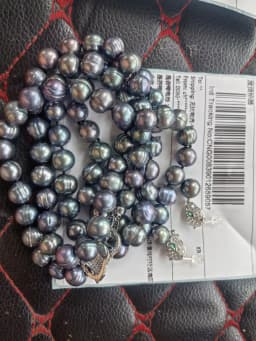 Baroque AAAA+12-11mm Natural Haiti Black Blue Pearl Necklace 925s 16in 18in 20in 22in 24in 35in