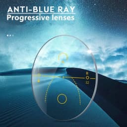 O-Q CLUB 1.56 1.61 1.67 1.74 Free-form Surface Wide Field Of View Anti-blue Light UV400 Progressive Multifocal Lenses 1 Pair