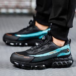 Men's Work Shoes Rotary Buckle Work Sneakers Protective Shoes Safety Industrial Puncture-Proof Anti-Smash Steel Toe Shoes