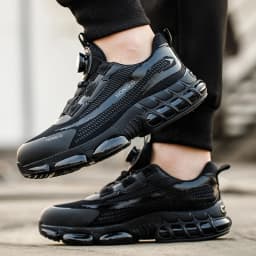 Men's Work Shoes Rotary Buckle Work Sneakers Protective Shoes Safety Industrial Puncture-Proof Anti-Smash Steel Toe Shoes