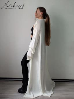 MiuKoMiYa Oversized Thin Long Cardigans Women Summer Long Sleeve Knitted Outerwear Hollow Thin Cardigans For Women Summer 2025