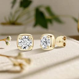 JoiasHome 2CT Moissanite Sugar Cube Earrings 925 Sterling Silver Simple Shiny Jewelry Valentine's Day Gift
