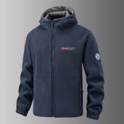 2025 Fleece Men's Coat Thickened Warm Windproof Loose Outdoor Collar Fleece Hooded Jacket Norwegian Printed Good Soldier