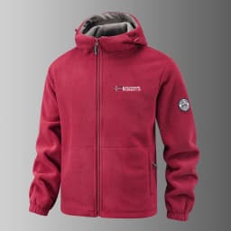 2025 Fleece Men's Coat Thickened Warm Windproof Loose Outdoor Collar Fleece Hooded Jacket Norwegian Printed Good Soldier