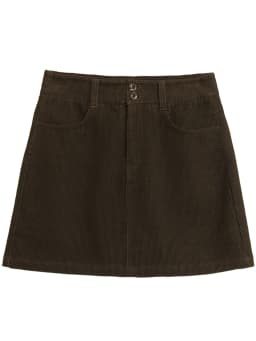 CHIC VEN Women Skirts Casual A Line New Retro High Waisted Corduroy Half Skirt Pit Stripe Office Ladies Skirt Spring Autumn 2025