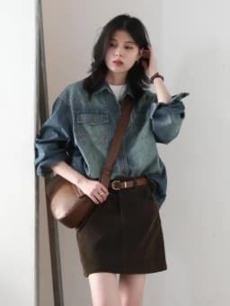 CHIC VEN Women Skirts Casual A Line New Retro High Waisted Corduroy Half Skirt Pit Stripe Office Ladies Skirt Spring Autumn 2025