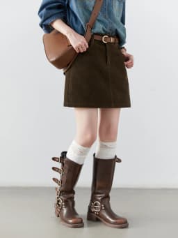 CHIC VEN Women Skirts Casual A Line New Retro High Waisted Corduroy Half Skirt Pit Stripe Office Ladies Skirt Spring Autumn 2025