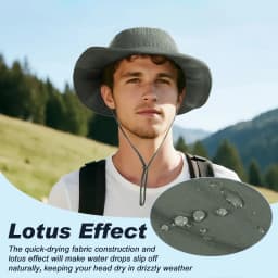 Bucket Sun Hat with Laser Perforated Mesh Cooling Adjustable Breathable Lightweight for Outdoor Men Women FC358