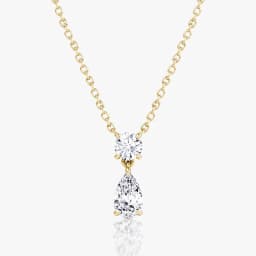 Lnkry Exquisite 2.5ct Pear Cut Moissanite Necklace For Women Clear Two-stone Pendant Necklaces 14k Gold Filled Neck Jewelry