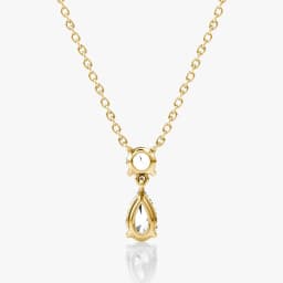 Lnkry Exquisite 2.5ct Pear Cut Moissanite Necklace For Women Clear Two-stone Pendant Necklaces 14k Gold Filled Neck Jewelry