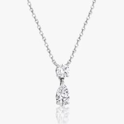 Lnkry Exquisite 2.5ct Pear Cut Moissanite Necklace For Women Clear Two-stone Pendant Necklaces 14k Gold Filled Neck Jewelry