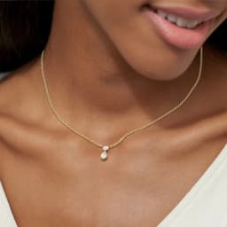 Lnkry Exquisite 2.5ct Pear Cut Moissanite Necklace For Women Clear Two-stone Pendant Necklaces 14k Gold Filled Neck Jewelry