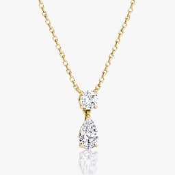 Lnkry Exquisite 2.5ct Pear Cut Moissanite Necklace For Women Clear Two-stone Pendant Necklaces 14k Gold Filled Neck Jewelry