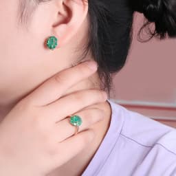 Summer natural green agate earrings for women and girl Elegant and noble 925 sterling silver fine jewelry gifts