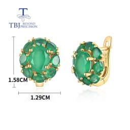 Summer natural green agate earrings for women and girl Elegant and noble 925 sterling silver fine jewelry gifts
