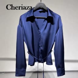 Casual Chic Satin V Neck Shirts Women Long Sleeve Loose Blouses Fashion 2026 Spring Elegant Blousas