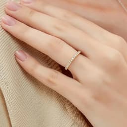 Lnngy Certified 2MM Moissanite Half Eternity Ring 14K Gold Filled Stackable Engagement Rings For Women Wedding Band Jewelry Gift