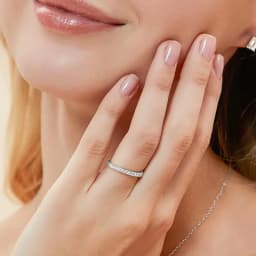 Lnngy Certified 2MM Moissanite Half Eternity Ring 14K Gold Filled Stackable Engagement Rings For Women Wedding Band Jewelry Gift