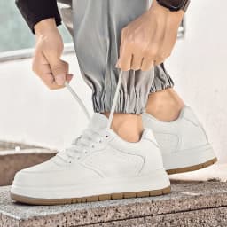 New Height-increasing Shoes for Men: 10CM-8CM-6CM Invisible Height-increasing Sports Shoes, White Sports Shoes, Large Size 37-44