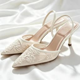 Mesh Embroider String Bead Detail High Heels Women Sexy Brown Pointed Toe Back Strap Heeled Sandals Summer Elegant Women Shoes