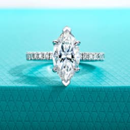 AnuJewel 3ct D Color Marquise Cut Moissanite Ring 925 Sterling Silver Engagement Wedding Ring for Women Birthday Jewelry Gift