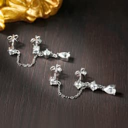 KNOBSPIN D VVS1 Moissanite Earrings for Women GRA Certified Pear Cut Pendant Tassel Earring Solid s925 Silver Dainty Ear Ring