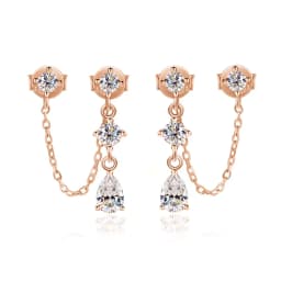KNOBSPIN D VVS1 Moissanite Earrings for Women GRA Certified Pear Cut Pendant Tassel Earring Solid s925 Silver Dainty Ear Ring
