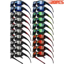 20PCS Fashion Color Splicing Sunglasses Outdoor Sports Glasses for Men Women Driving Fishing Hiking Eyewear