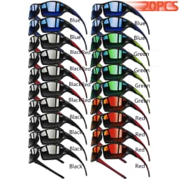 20PCS Fashion Color Splicing Sunglasses Outdoor Sports Glasses for Men Women Driving Fishing Hiking Eyewear