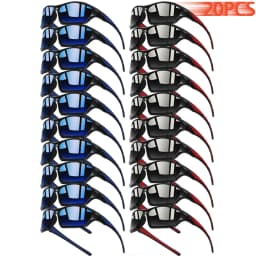 20PCS Fashion Color Splicing Sunglasses Outdoor Sports Glasses for Men Women Driving Fishing Hiking Eyewear