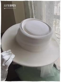 New French 100% Wool Top Hat Veil Vintage Dinner Party Elegant White Fedora Travel Light Wedding Head Dress Accessories