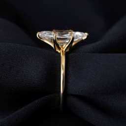POTIY 3.5ct 5A Marquise Cut Cubic Zirconia Solitaire Engagement Ring 925 Sterling Silver Gold Plated Bridal Gift for Her