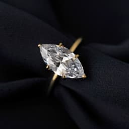 POTIY 3.5ct 5A Marquise Cut Cubic Zirconia Solitaire Engagement Ring 925 Sterling Silver Gold Plated Bridal Gift for Her