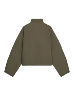 Vintage Stand Collar Women's Cropped Jacket Zipper Loose Full Sleeve Thick Warm Coat 2025 Autumn Winter Lady New in Outwear