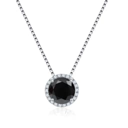 NeeTim 0.5ct 1ct Pink Blue Black Colorful Moissanite Necklaces for Women 925 Sterling Silver Box Chian Pendant Woman's Necklace