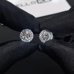 Moissanite Diamond Round Cut Magnetic Non-Piercing Stud Earrings in S925 Sterling Silver