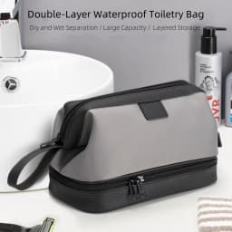 Large Capacity Women's Men Travel Toiletry Bag Makeup Cosmetics Storage Organizer Holer 2-layer Toiletry Washing Bag Waterproof