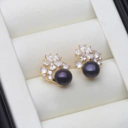 Real Freshwater Earrings with Natural Pearls,Flower White Natural Pearl Earrings Jewelry Wife Mother Birthday Gifts Pink Black