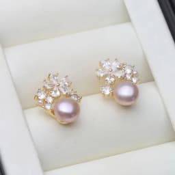 Real Freshwater Earrings with Natural Pearls,Flower White Natural Pearl Earrings Jewelry Wife Mother Birthday Gifts Pink Black