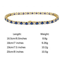 ORSA JEWELS Exquisite 3mm Sapphire Blue Sparkling Tennis Bracelet S925 Sterling Silver Cubic Zirconia Fashion CZ Bracelet SB137
