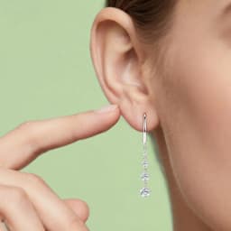 Anziw 42mm Long Dangle D Moissanite Drop Earrings for Women 925 Sterling Silver Hoop Clip Earrings Wedding Fine Jewelry Gift