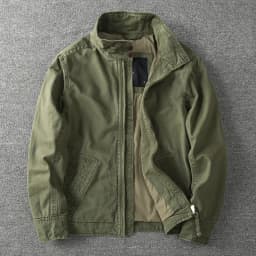 2025 Autumn and Winter American Retro Woven Cargo Jacket Men's Trendy 100% Cotton Washed Stand Collar Slim Tough Guy Casual Coat