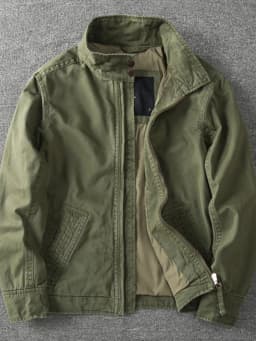 2025 Autumn and Winter American Retro Woven Cargo Jacket Men's Trendy 100% Cotton Washed Stand Collar Slim Tough Guy Casual Coat