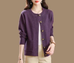 Women's Sweater Korean O-Neck Cardigan For Women Clothing Knitwear Autumn Loose Long Sleeve Tops Button Wool Sweaters Female