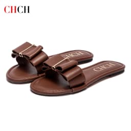 Women's Flat Shoes CHCH New Summer Bow Casual Slippers Black Commuting Woman Shoes